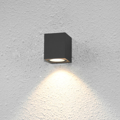 Outdoor wall light Lux Genta – outdoor wall lights in sandblasted black and aluminum