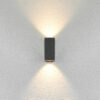Outdoor wall light Lux Genta – outdoor wall lights in sandblasted black and aluminum