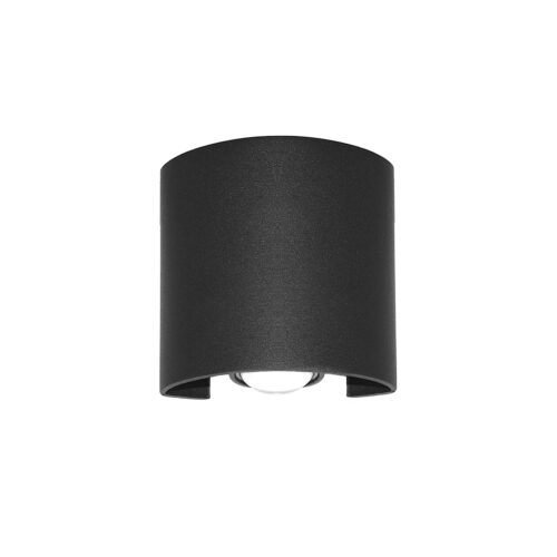 Outdoor wall light Lux Ortelo – outdoor wall lights in sandblasted black and aluminum