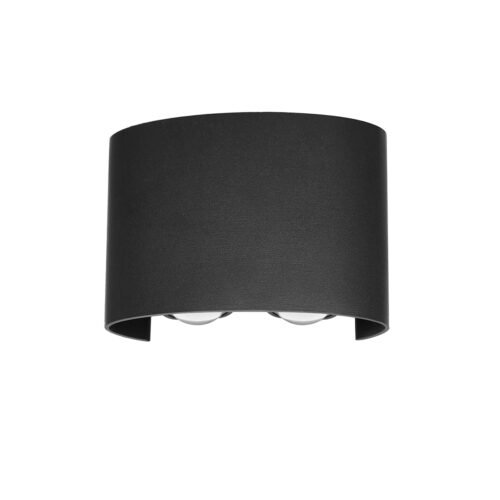 Outdoor wall light Lux Ortelo – outdoor wall lights in sandblasted black and aluminum