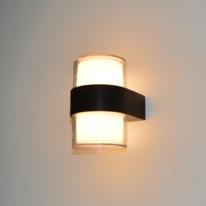 Outdoor wall light Lux Marti – outdoor wall lights in sandblasted black and aluminium