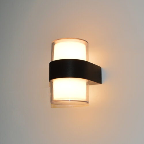 Outdoor wall light Lux Marti – outdoor wall lights in sandblasted black and aluminium