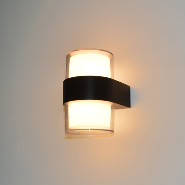 Outdoor wall light Lux Marti – outdoor wall lights in sandblasted black and aluminium