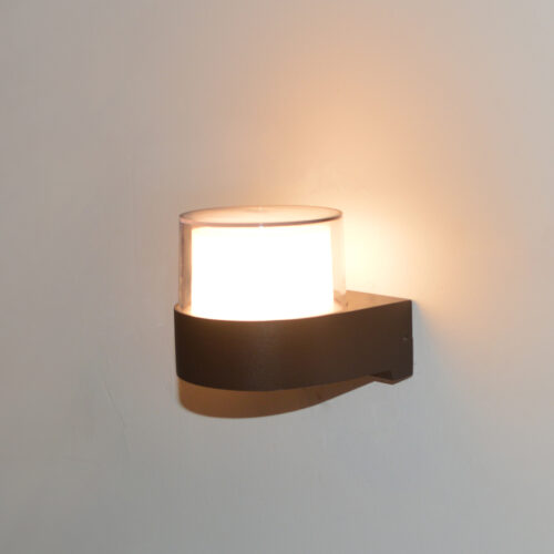 Outdoor wall light Lux Marti – outdoor wall lights in sandblasted black and aluminium