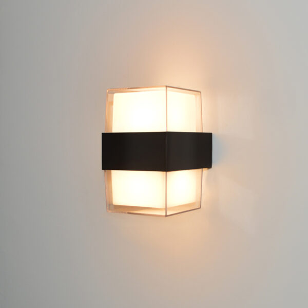 Outdoor wall light Lux Marti 10w – outdoor wall lights in sandblasted black and aluminium