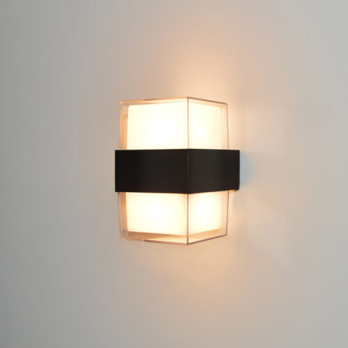 Outdoor wall light Lux Marti – outdoor wall lights in sandblasted black and aluminium