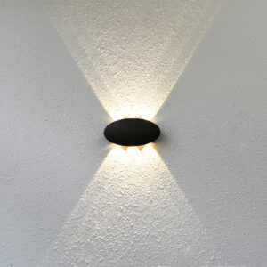 Outdoor wall light Lux Pontas – outdoor wall lights in sandblasted black and aluminum