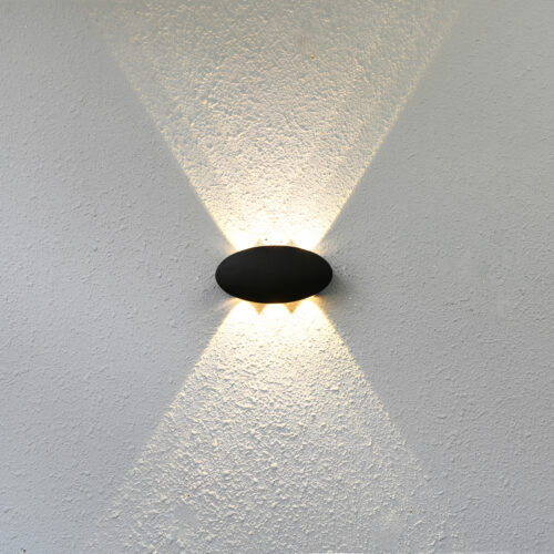 Outdoor wall light Lux Pontas – outdoor wall lights in sandblasted black and aluminum