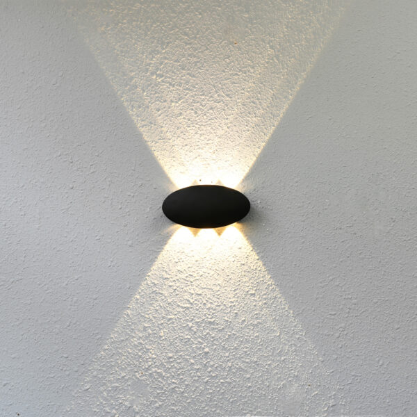Outdoor wall light Lux Pontas – outdoor wall lights in sandblasted black and aluminum
