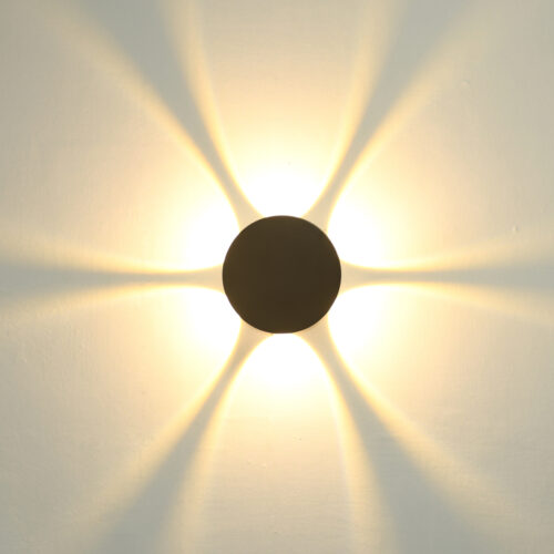 Outdoor wall light Lux Macba – outdoor wall lights in sandblasted black and aluminum