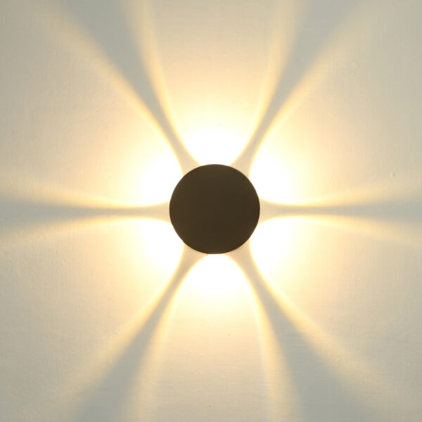 Outdoor wall light Lux Macba – outdoor wall lights in sandblasted black and aluminum