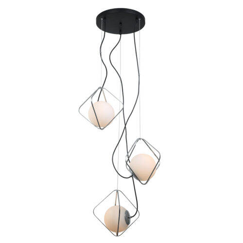Pendant lamp Lux Canto 40w – modern pendant lamp in black chrome and steel