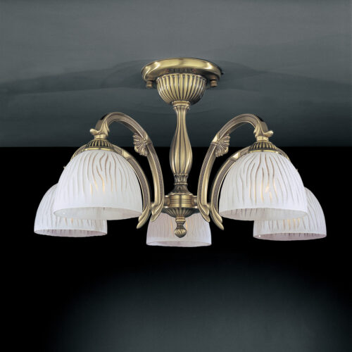 Flush mount ceiling light Lux 5670 60w – flush mount ceiling lights in brass and glass