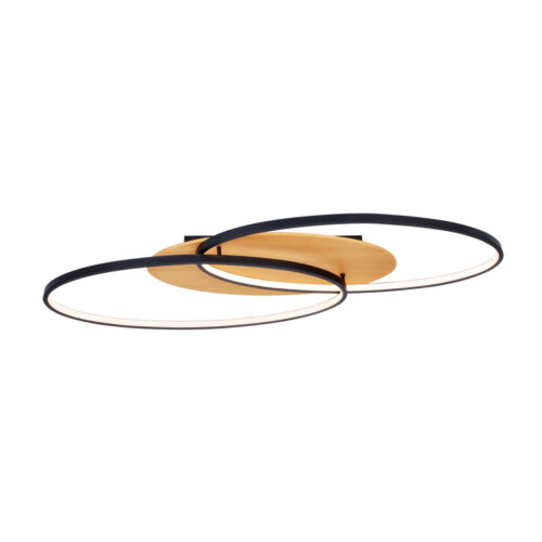 Flush mount ceiling light Lux Poraso 24w – flush mount ceiling lights in sandblasted black and aluminum