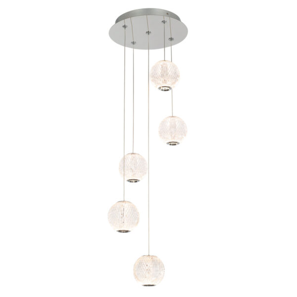 Pendant lamp Lux Rosario 21w – modern pendant lamp in chrome and steel