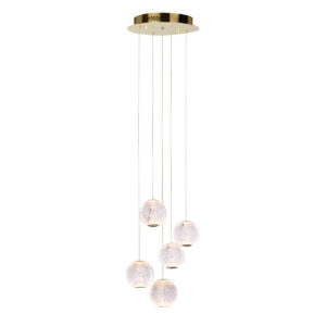 Pendant lamp Lux Rosario – modern pendant lamp in gold and steel