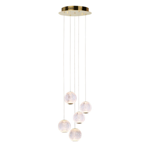 Pendant lamp Lux Rosario – modern pendant lamp in gold and steel