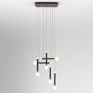 Pendant lamp Lux Laon – modern pendant lamp in coffee and aluminum