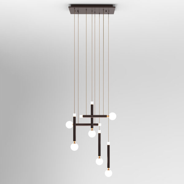 Pendant lamp Lux Laon – modern pendant lamp in coffee and aluminum
