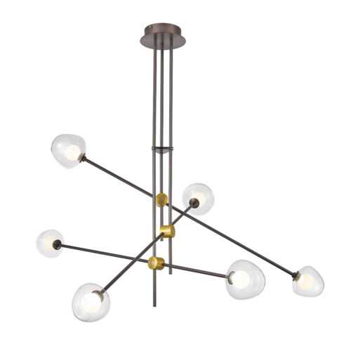 Pendant lamp Lux Romily – modern pendant lamp in coffee and aluminum