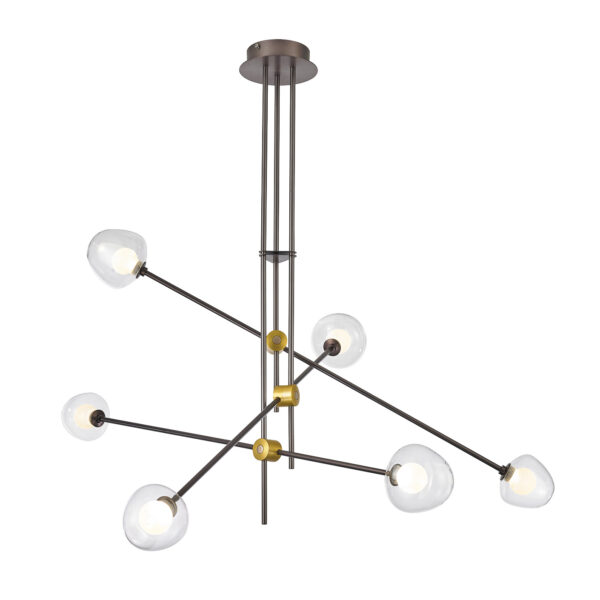 Pendant lamp Lux Romily – modern pendant lamp in coffee and aluminum