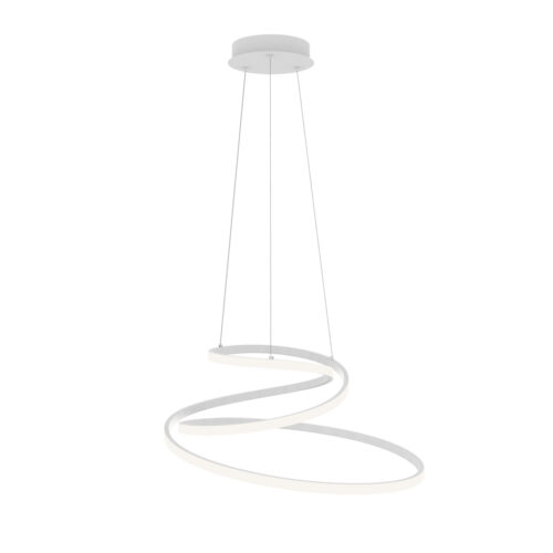 Pendant lamp Lux Lorila – modern pendant lamp in white and steel