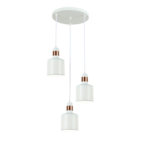 Pendant lamp Lux Restenza 40w – modern pendant lamp in white and steel