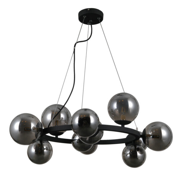 Pendant lamp Lux Montora – modern pendant lamp in satin black and steel