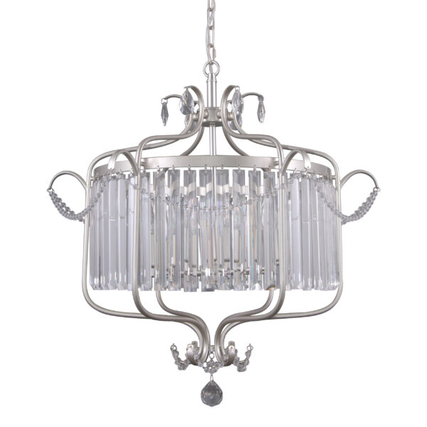 Pendant lamp Lux Rinaldo 40w – modern pendant lamp in champagne silver and steel