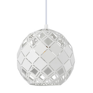 Pendant lamp Lux Paulela 40w – modern pendant lamp in white and steel