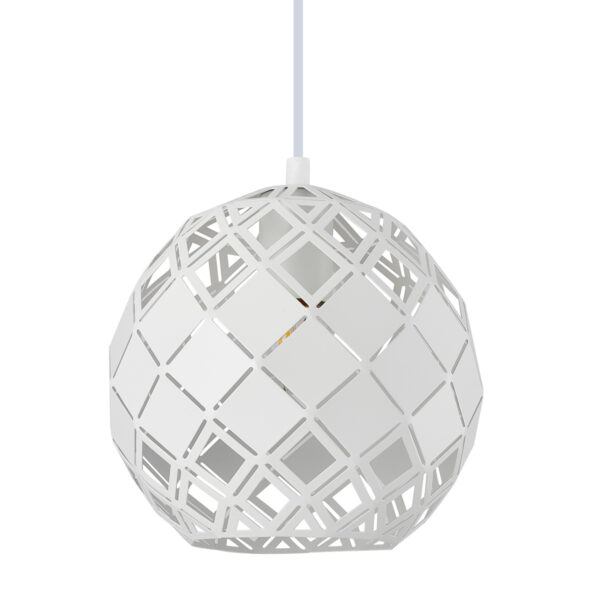 Pendant lamp Lux Paulela 40w – modern pendant lamp in white and steel