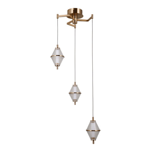 Pendant lamp Lux Fuente 15w – modern pendant lamp in gold and aluminum