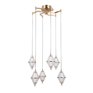 Pendant lamp Lux Fuente – modern pendant lamp in gold and aluminum