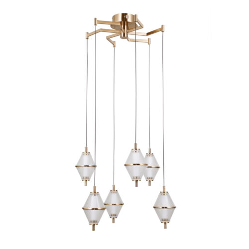 Pendant lamp Lux Fuente – modern pendant lamp in gold and aluminum