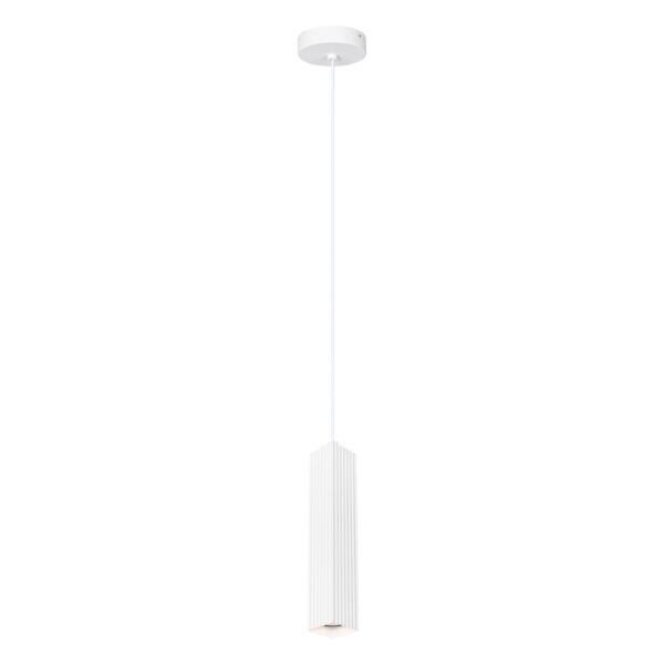 Pendant lamp Lux Tecno – modern pendant lamp in sandy white and aluminum