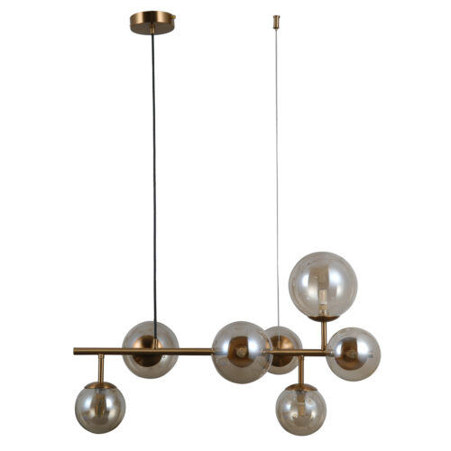 Pendant lamp Lux Frontera – modern pendant lamp in honey brass and steel