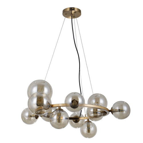 Pendant lamp Lux Canello – modern pendant lamp in honey brass and steel