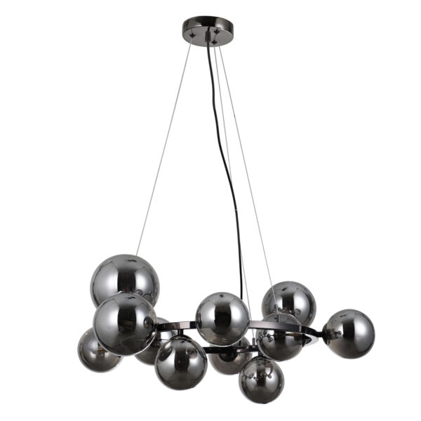 Pendant lamp Lux Canello – modern pendant lamp in black chrome and steel