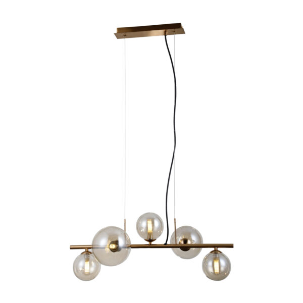 Pendant lamp Lux Canello – modern pendant lamp in honey brass and steel