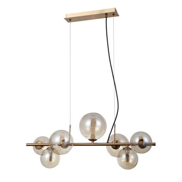 Pendant lamp Lux Canello – modern pendant lamp in honey brass and steel