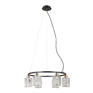 Pendant lamp Lux Simona – modern pendant lamp in matt chrome and steel