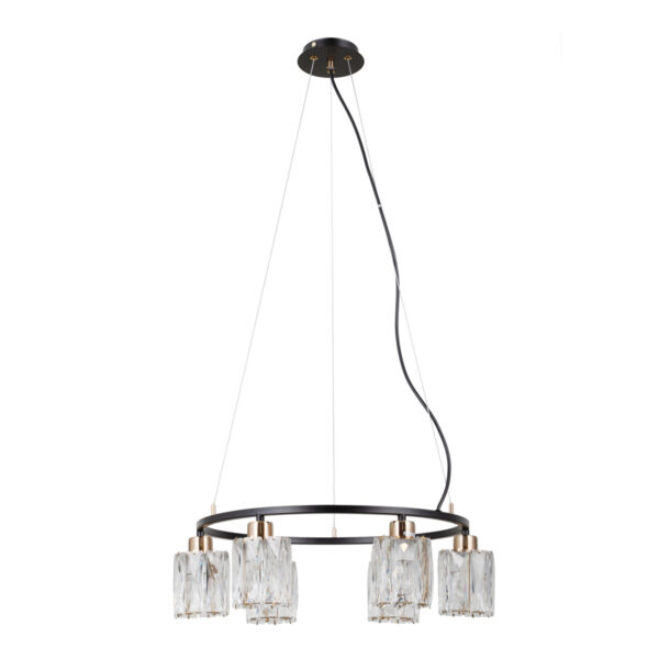 Pendant lamp Lux Simona – modern pendant lamp in matt chrome and steel