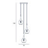 Pendant lamp Lux Favera PND-42361-3A-BRO-AMB