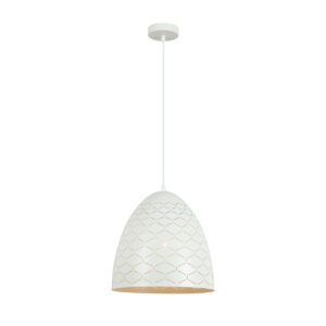 Pendant lamp Lux Leilani – modern pendant lamp in white and steel