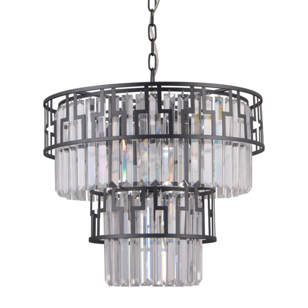 Pendant lamp Lux Filip – modern pendant lamp in matt black and steel
