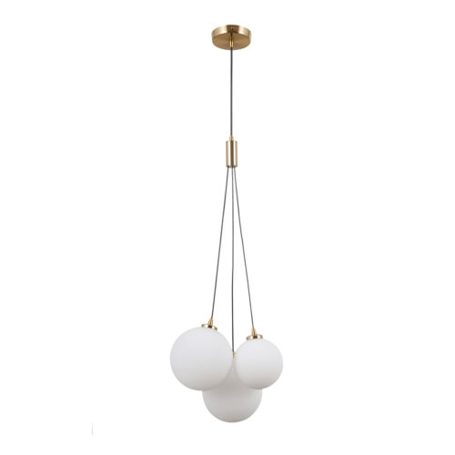 Pendant lamp Lux Perlos – modern pendant lamp in honey brass and steel