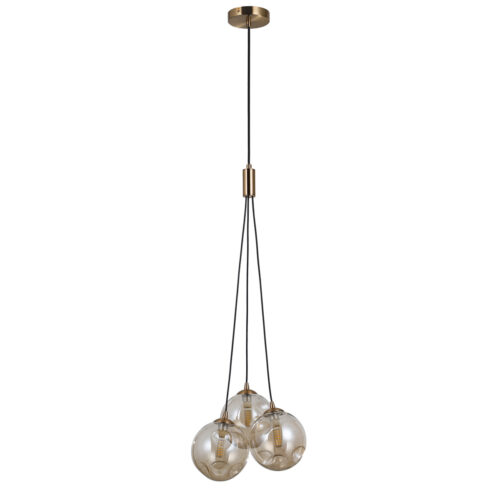 Pendant lamp Lux Perlos – modern pendant lamp in honey brass and steel