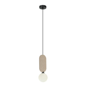 Pendant lamp Lux Lorenzo – modern pendant lamp in beige and metal alloy