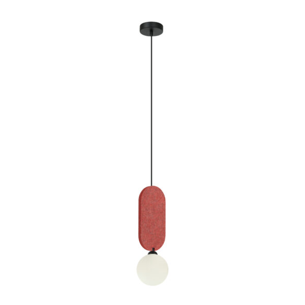 Pendant lamp Lux Lorenzo 25w – modern pendant lamp in red and metal alloy