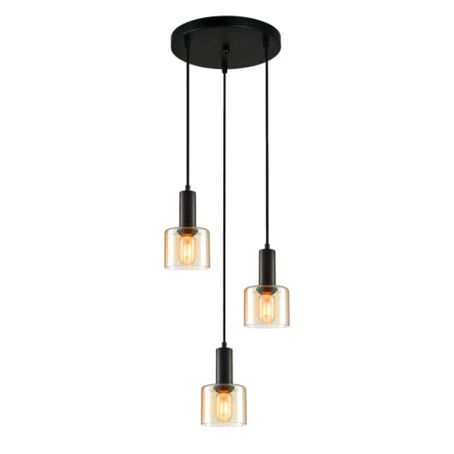 Pendant lamp Lux Santia – modern pendant lamp in black and steel
